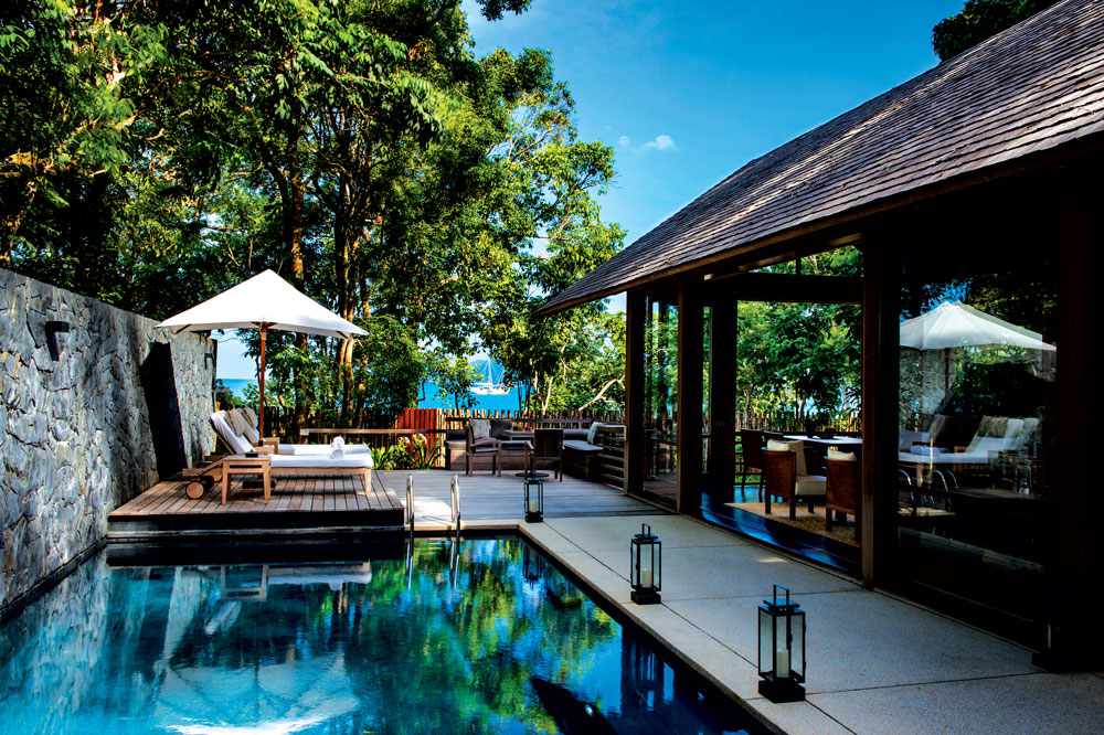 A one-bedroom beach villa